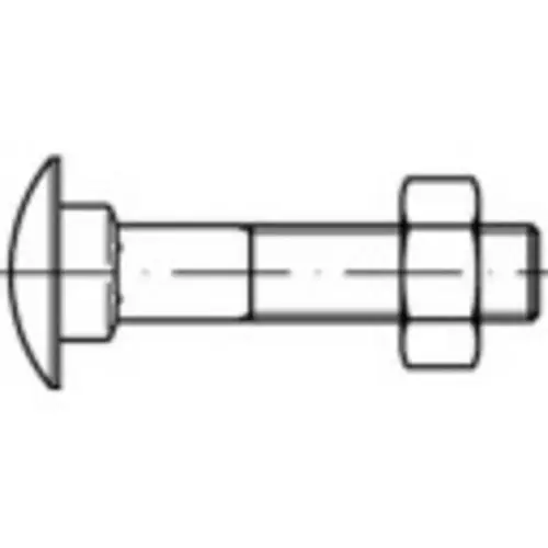 TOOLCRAFT 111377 Flachrundschraube M8 20mm Außensechskant DIN 603 Stahl galvanisch verzinkt 200St.