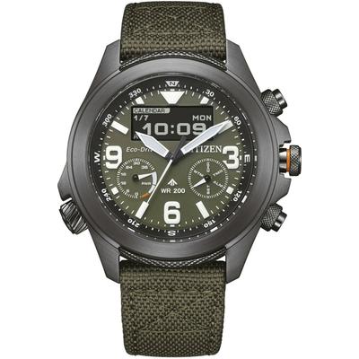 Solaruhr CITIZEN, grün (grün, grün), Armbanduhren, Herren, grau, Armbanduhr, Herrenuhr, analog, digital, Tag