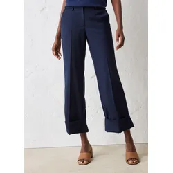 bonprix Flared Hose mit Wollanteil, blau, Gr.44, elegante flared Hose mit Wollanteil