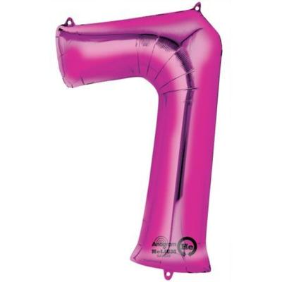 Folienballon XXL Zahl 7 - rosa.