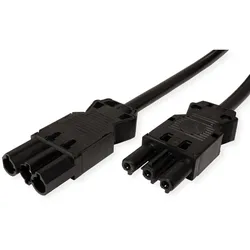 BACHMANN Geräteverlängerung GST18-3 Stecker/Kupplung, Halogenfrei, schwarz, 3 m