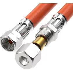 Campko Gasschlauch Mitteldruck 400 mm / 10 bar Anschlüsse 1/4-LH x M14x1,5 (8 mm)