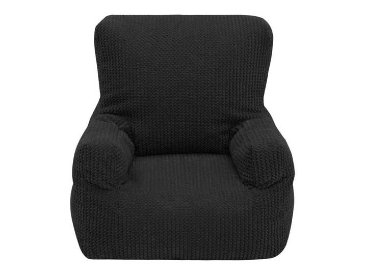 Fauteuil Pouf - Pouf - Noir - Velours côtelé - 51 cm - 1 place - Enfant