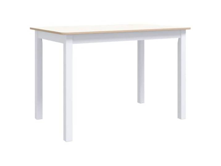 GHVBNMF Esstisch Holz 114x71x75 cm Küchentisch Weiß Braun Stabiler Speisetisch für Esszimmer und Küche mit pflegeleichter Oberfläche und elegantem Holzdesign im Landhausstil.