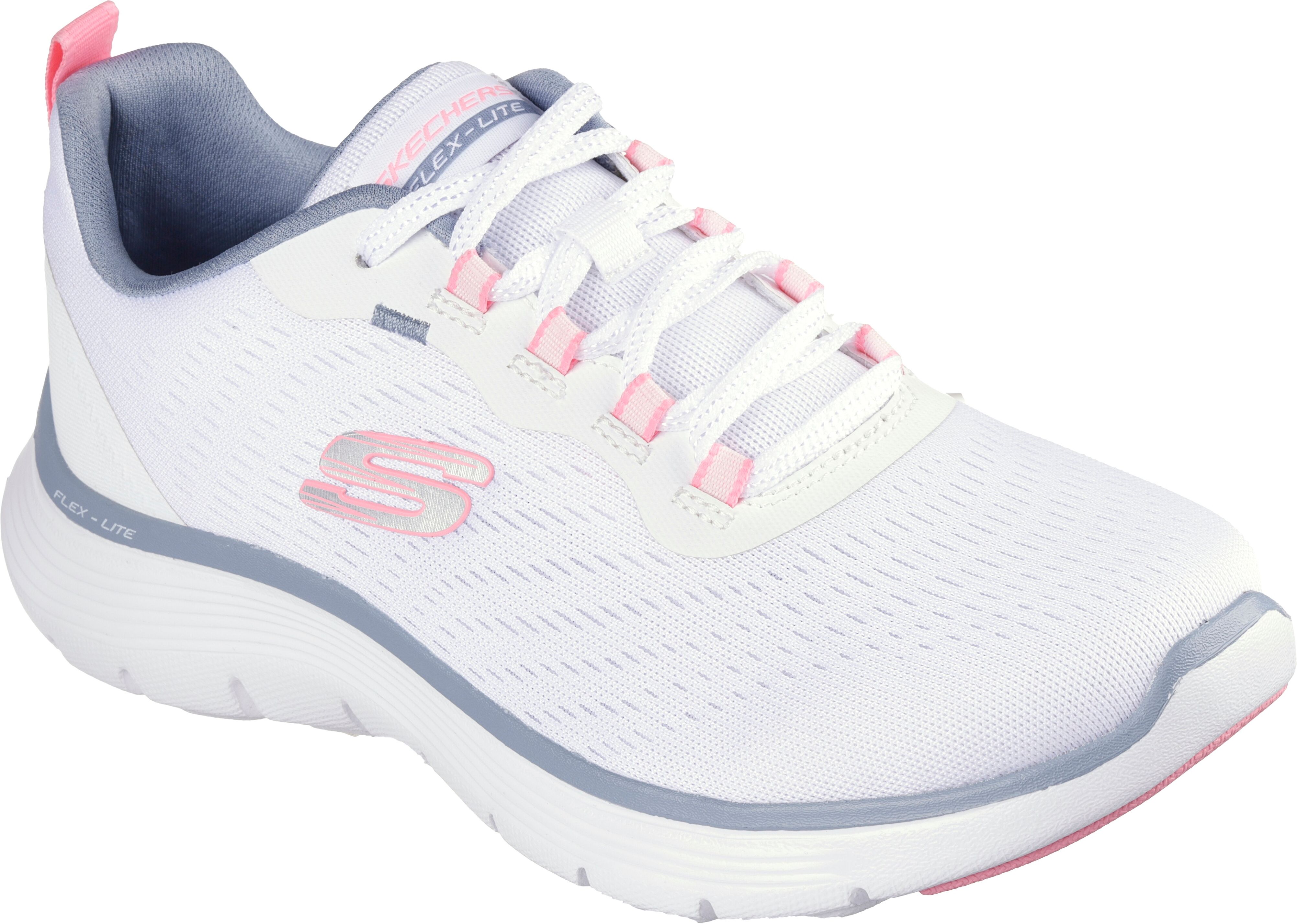 Sneaker SKECHERS "FLEX APPEAL 5.0", Damen, Gr. 35, rosa (weiß, rosa), Textil, Schuhe Sneaker, Freizeitschuh, Halbschuh, Schnürschuh für Freizeit und Sport weiß, rosa 35