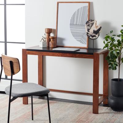 SAFAVIEH Halleck 20-Inch Wood Desk, Black and Brown, Modern