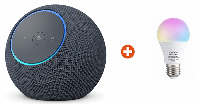 Bundle: Amazon Echo Dot Max (2025) WLAN- und Bluetooth-Lautsprecher mit Alexa Graphit + Shelly Multicolor Bulb E27 Gen3