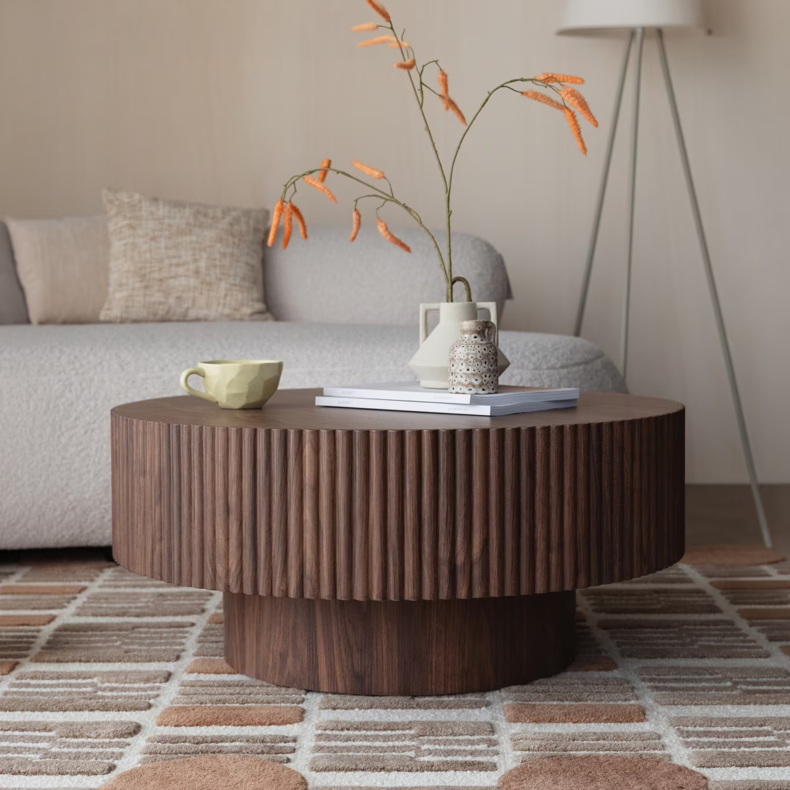 ZILT Ronde Salontafel Bryn Walnoot Ø80cm