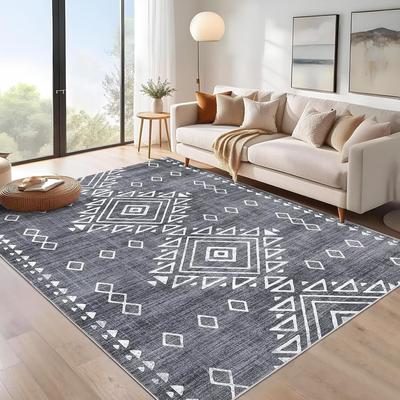 Garvee Sleek Geometric Diamond Medallion Area Rug