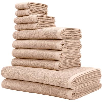 OTTO home "Inga, 3 Qualitäten, Duschtücher, Handtücher, Gästetücher, Seiftücher" 10 Walkfrottier Handtücher mit feiner Bordüre, 100% Baumwolle