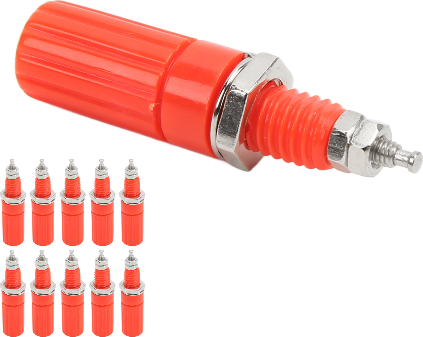 Cocosity 10 stuks M3 connector, 4 mm bananastekker met schroef, rood