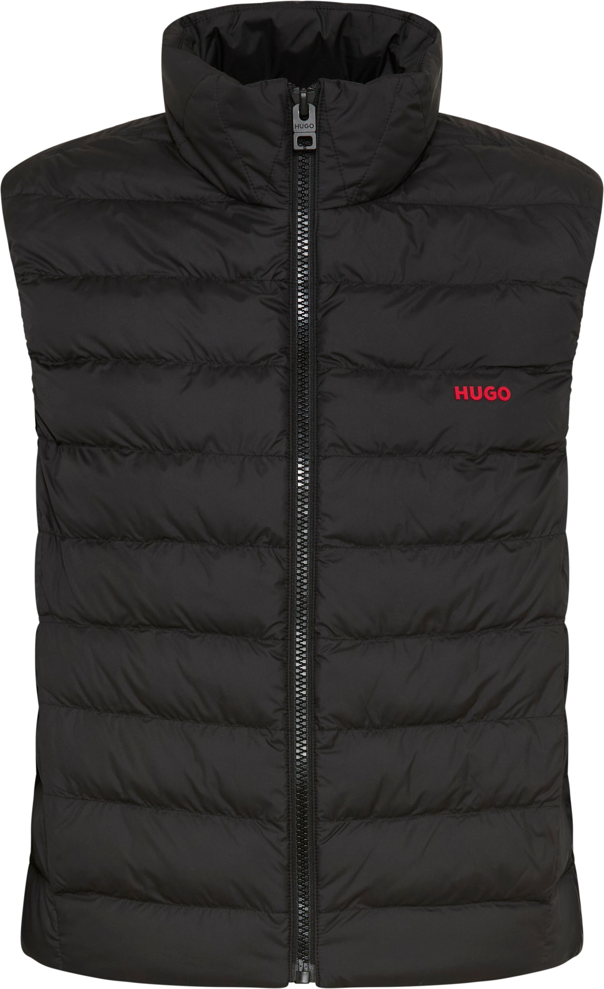 Steppweste HUGO "Banks2641", Herren, Gr. XXL, schwarz001, Web, Obermaterial: 100% Polyester, unifarben, regular fit normal, hoch geschlossener Ausschnitt, Westen Steppweste, Ultraleichte Verarbeitung, Regular Fit