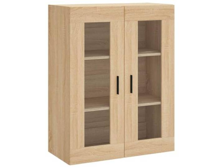 Wandschrank Sonoma-Eiche 69,5x34x90 cm Holzwerkstoff Hängeschrank Holzwerkstoff, Wandmontage, Glastüren, vielseitig nutzbar, als Highboard kombinierbar