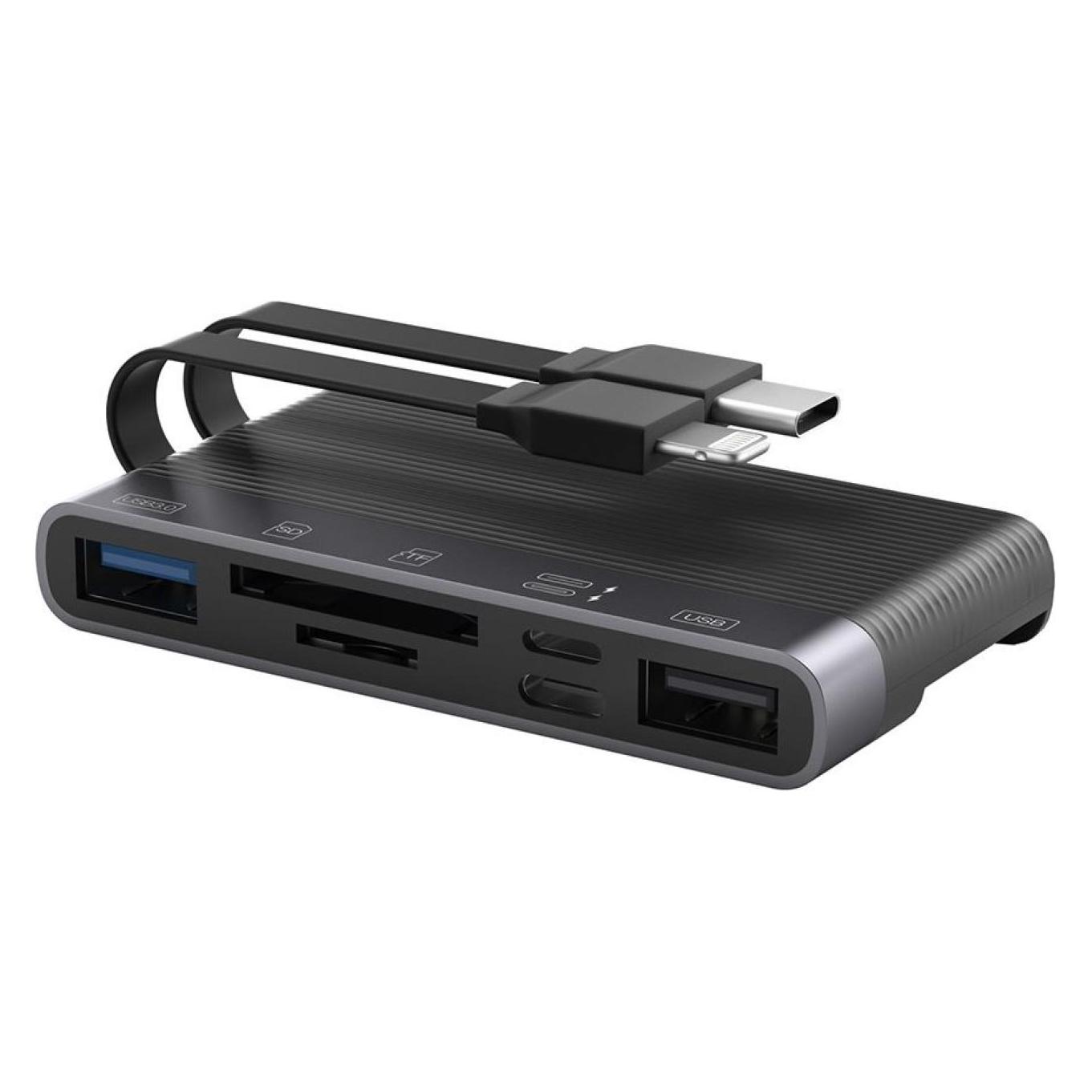 PowerGuard 6-in-1 Multifunction Card Reader Photo USB 3.0 Adapter Lightning & Type-C (00034908)