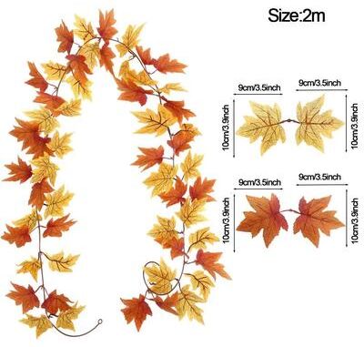 Uplift Treasures Artificial Maple Leaf Vine Garland Fall Decor 2m Style B