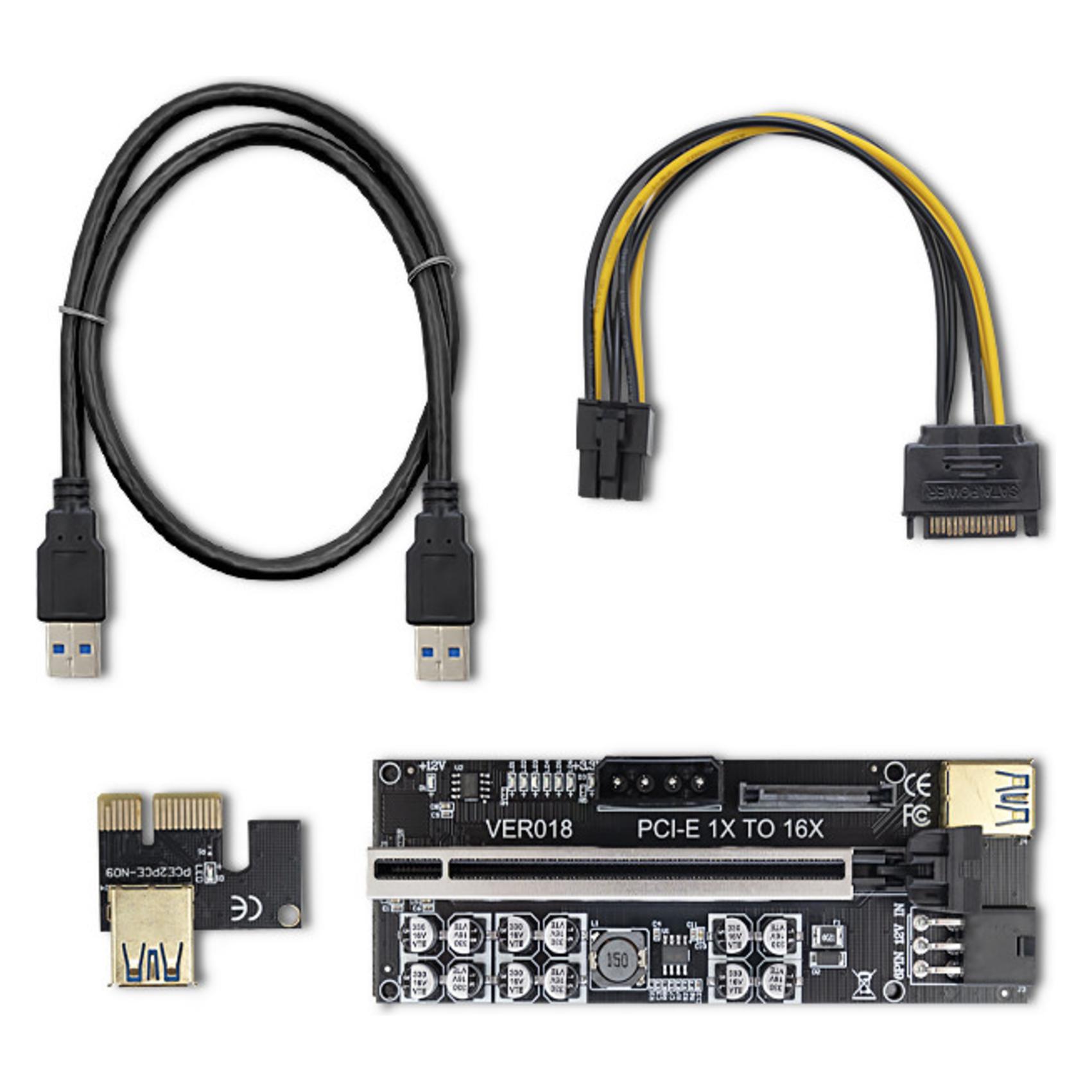 Qoltec 55510 Riser PCI E 1x 16x USB 3.0 (55510)
