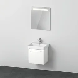 Duravit No.1 Möbelset 550, inklusive Waschtisch, Waschtischunterbau, Spiegel, N10152018180000, Farbe: Weiß Matt Dekor