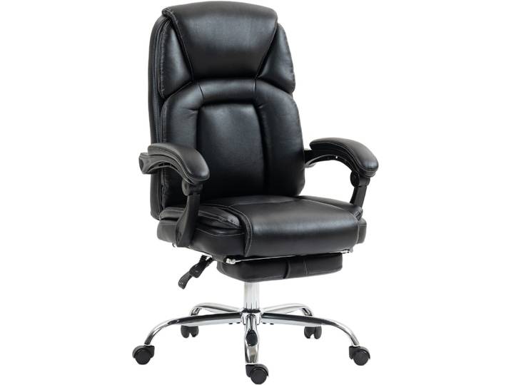 Chaise bureau ergonomique hauteur réglable dossier inclinable pu noir