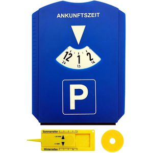 Hama Parkscheibe aus Kunststoff, manuell, mit Eiskratzer, Abzieher, Reifenprofilmesser, Chip