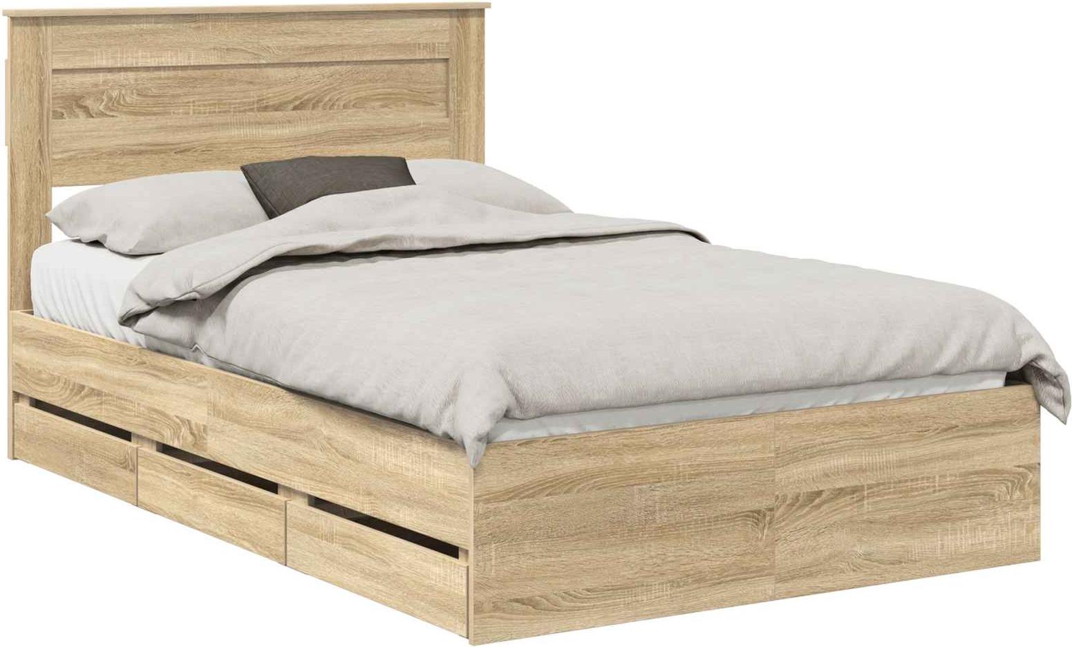 Bettrahmen Sonoma-Eiche 120 x 190 cm Ingenieurs Holz