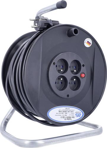 AS Schwabe 811101 FR Kabeltrommel 50m Schwarz Schutzkontakt-Stecker
