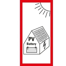 Aufkleber I Hinweisschild Photovoltaikanlage mit Batteriespeicher..., VDE-AR, Folie, 100x50mm, VDE