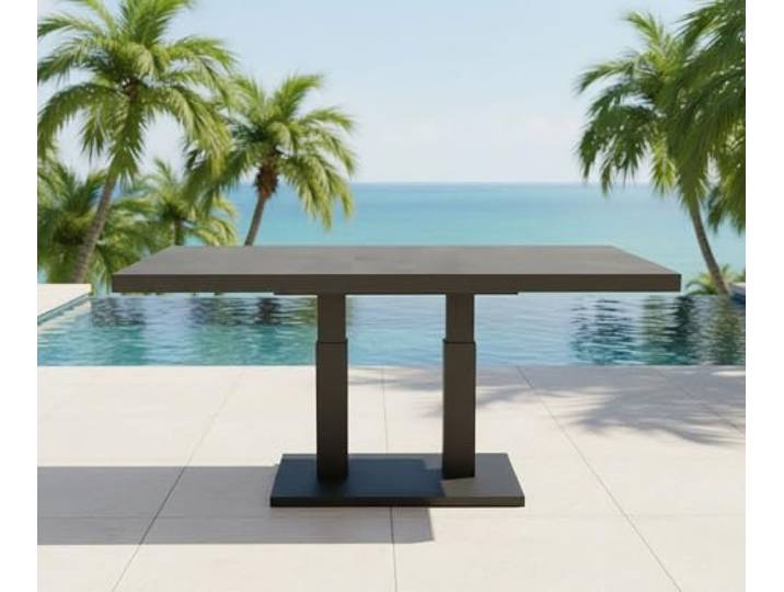 Lesli Living Murcia Loungetisch Gartentisch Esstisch Aluminium Keramiktisch höhenverstellbar