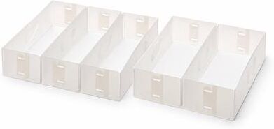 YBM Home Frosty White Plastic Foldable Cube Basket Organizers