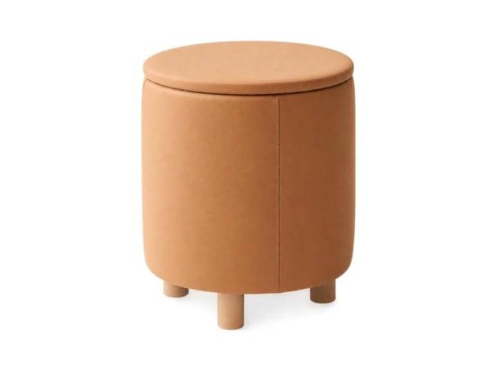 WSJJXS Runder Sitzhocker mit Stauraum und Holzbeinen Pouf, Sitzhocker, Stauraum, Holzbeine, Wohnzimmer, Schlafzimmer.(40x45cm)