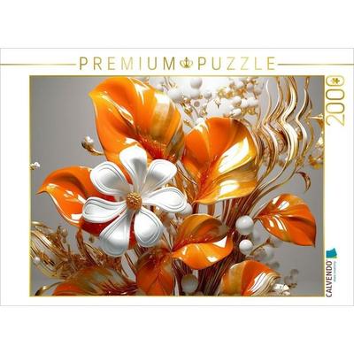CALVENDO Puzzle Bouquet aus Blättern und Blüten wie aus Porzellan | 2000 Teile Lege-Größe 90x67cm Foto-Puzzle für glückliche Stunden