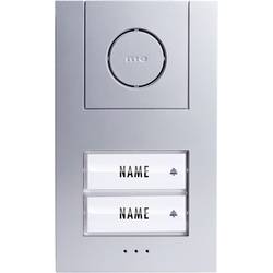 m-e modern-electronics VISTUS AD ALU 420 Vistus Türsprechanlage Kabelgebunden Außeneinheit 2 Familienhaus Silber, Weiß 41005