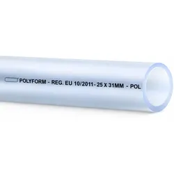 PVC Schlauch lebensmittelbeständiger Wasserschlauch transparent POLYFORM - 38x48 mm