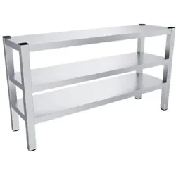 VM Europa Edelstahl Aufsatzbord - 3 Böden - AISI 430 - komplett verschweißt  - Tragfähigkeit 50 kg/m2: 80 x 30 cm / verschweißt / 3