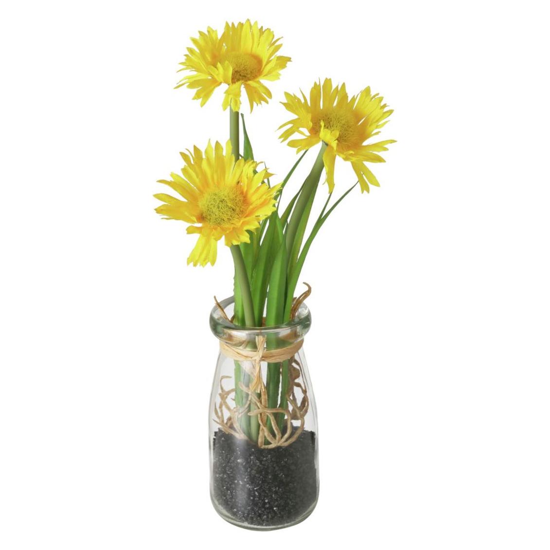 Magni Kunst-Gänseblümchen/Glas weiss/gelb 23cm sortiert (23 cm) (42108371)
