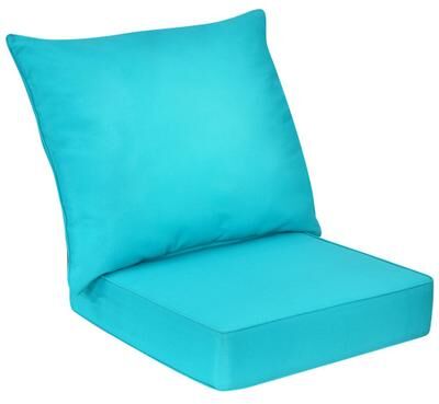 Costway Deep Seat Chair Cushion Pads Set with Rope Belts for Indoor and Outdoor-Turquoise