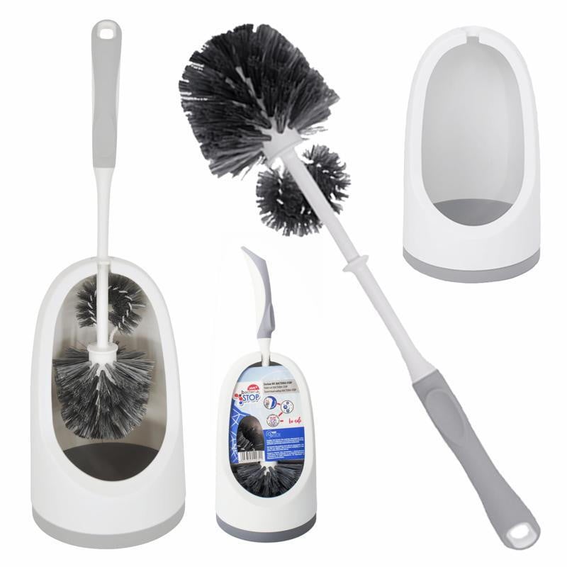 Toiletset LUX Prestige met toiletborstel, wit, vrijstaand