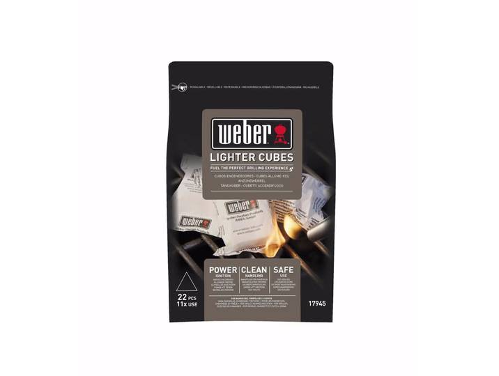 Weber Anzündwürfel - 22 Stück – Weber Holzkohle/Briketts/Grill Anzünder – weiss