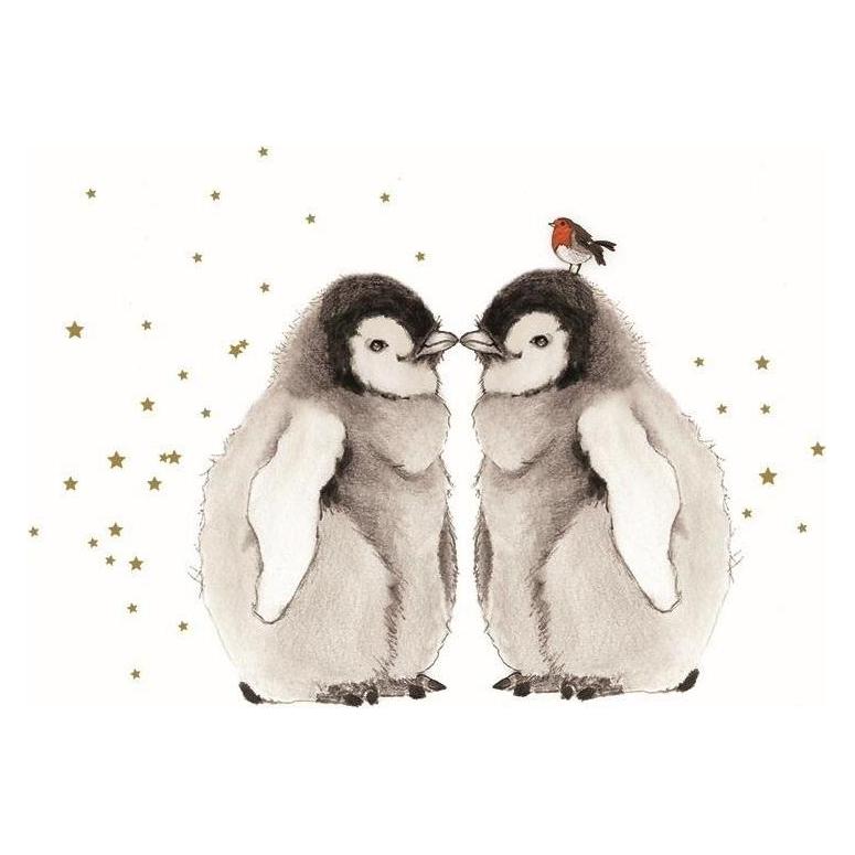 Clear Creations Swarovski Karte quadratisch Pinguine und ein Vogel (47597181)
