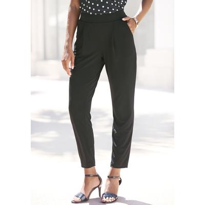 Schlupfhose LASCANA "stilvoll und bequem", Damen, Gr. 38, N-Gr, schwarz, Crêpe, Obermaterial: 95% Polyester, 5% Elasthan, unifarben, figurumspielend 7/8-Länge, Hosen Schlupfhose, casual-chic Business-Look, 7/8-Länge, Sommerhose, Topseller