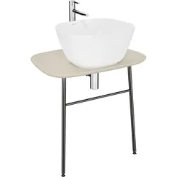 Plural Waschtischunterbau flach wandgebunden Höhe 66 cm Sandbeige Matt