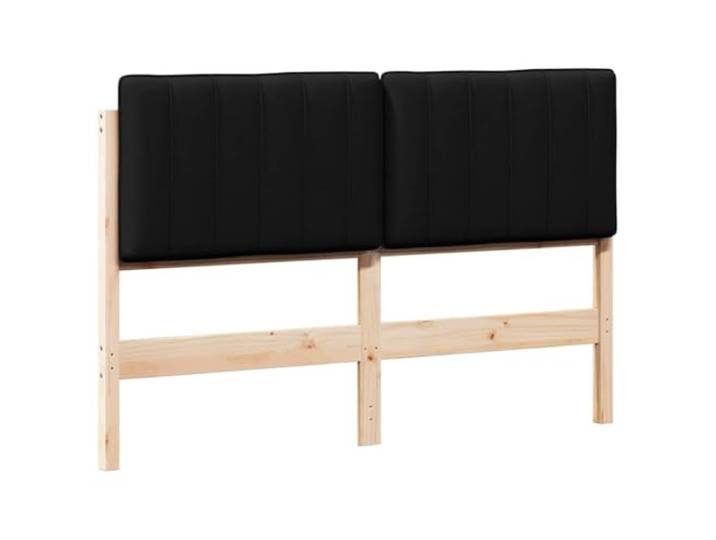 KTHLBRH Gepolstertes Kopfteil Braun und Schwarz 140 cm Kiefer massiv Minimalistisches Design, feine Rückseite, einfache Reinigung, vielseitige Verwendung, einfache Wartung