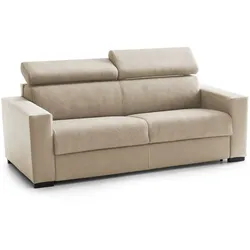 Dmora Festes Sofa Leila, 2-Sitzer-Sofa, 100% Made in Italy, Sofa-Wohnzimmer, aus gepolstertem Stoff, Cm 180x95h85, Beige