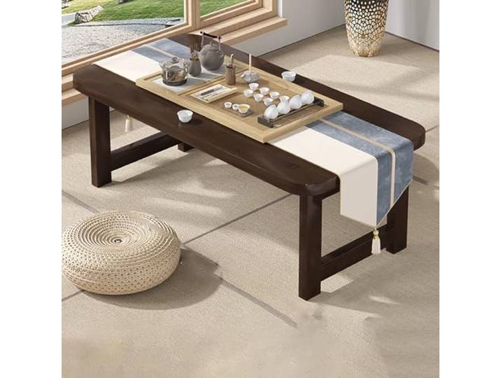 Xalteafe Klappbarer Japanischer Niedriger Tisch,Tatami Teetisch,Bodentisch Klappbar Aus Bambusholz,Sind Einfach Zu Lagern,Solide Konstruktion,FüR Fenster,Tatami,Outdoor,Bett