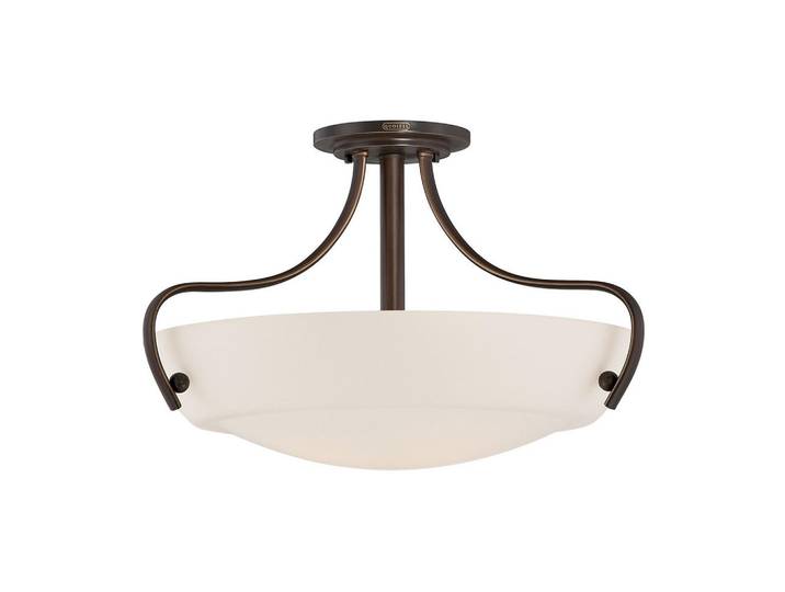 Elstead Lighting Deckenleuchte Chantilly, Dunkelbraun, Bronzefarben, Metall, Glas, 30.5 cm, RoHS, Lampen & Leuchten, Innenbeleuchtung, Deckenleuchten, Deckenleuchten