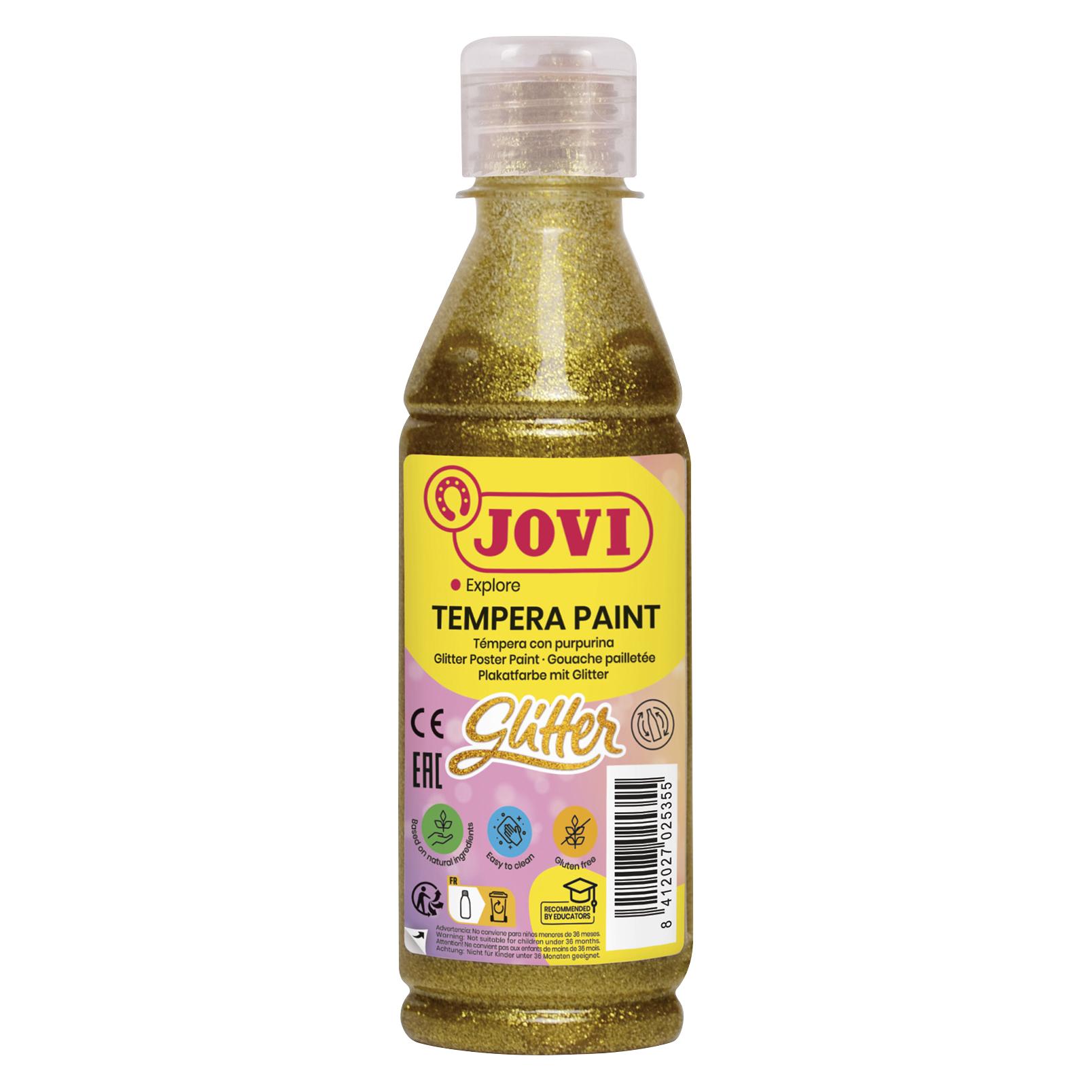 Jovi Flüssige Plakatfarbe, Tempera Paint, Glitzer gold, 250 ml Flasche (250 ml) (51738-JV)