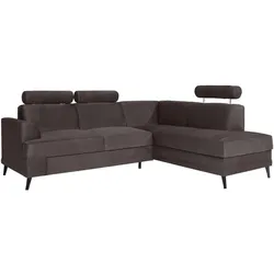 ECKSCHLAFSOFA Kordian rechts hellbraun
