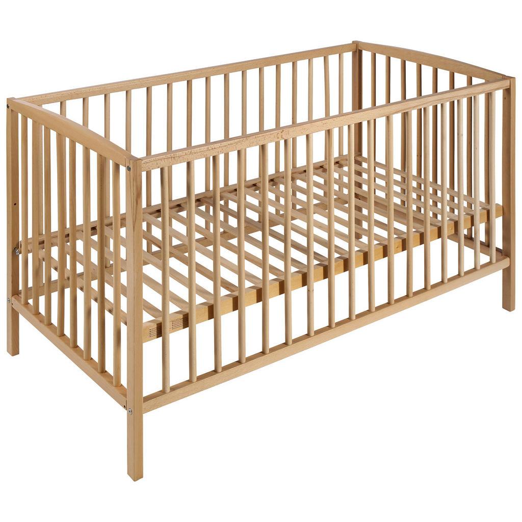 My Baby Lou Gitterbett , Naturfarben , Holz , Buche , 120x60 cm , höhenverstellbar, Aufbauanleitung im Karton, Lattenrost inklusive, Schlupfsprossen , Baby- und Kindermöbel, Babyzimmer, Babybett, Gitterbett