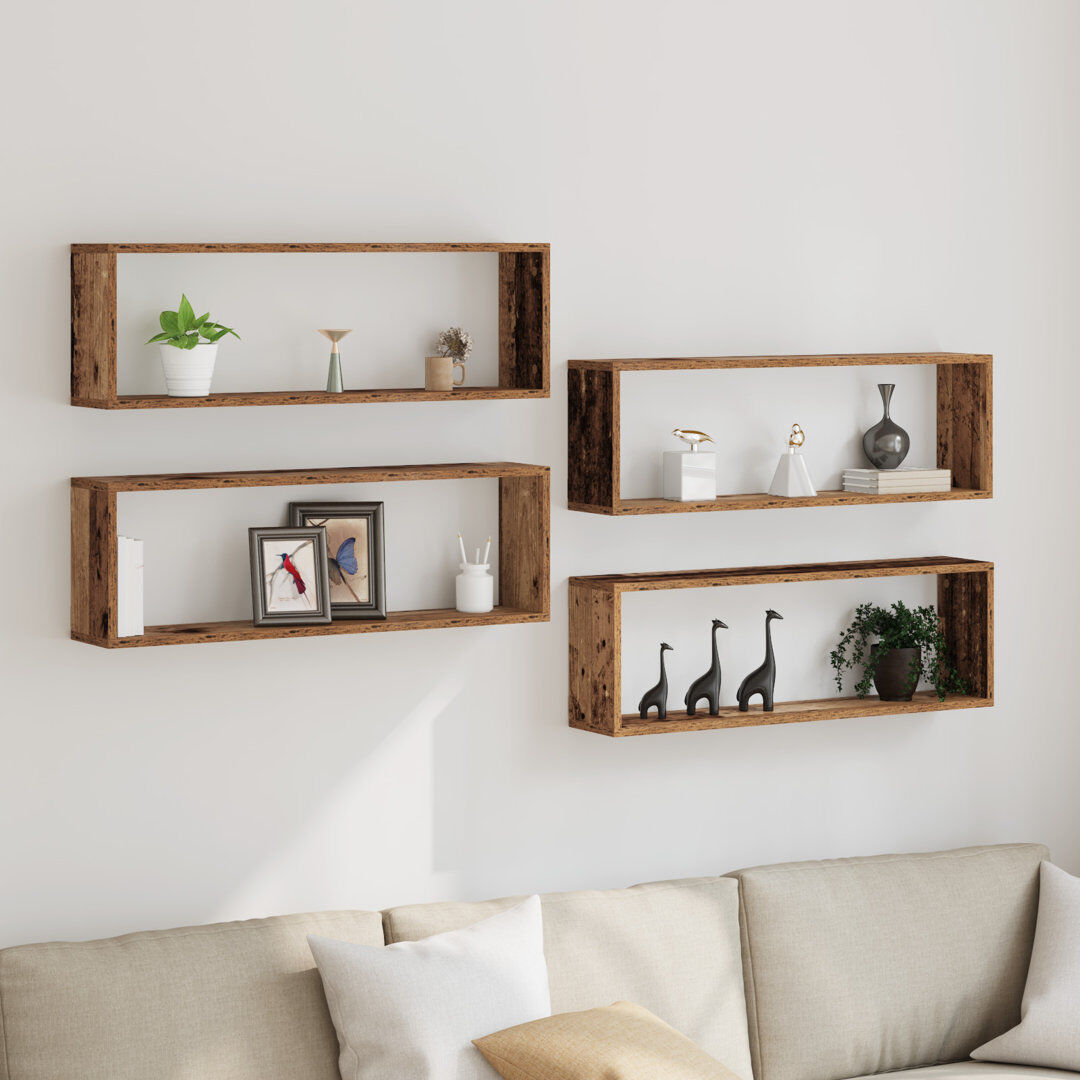 Brayden Studio Floating Shelf Rustic Brown 26cm H x 80cm W x 15cm D