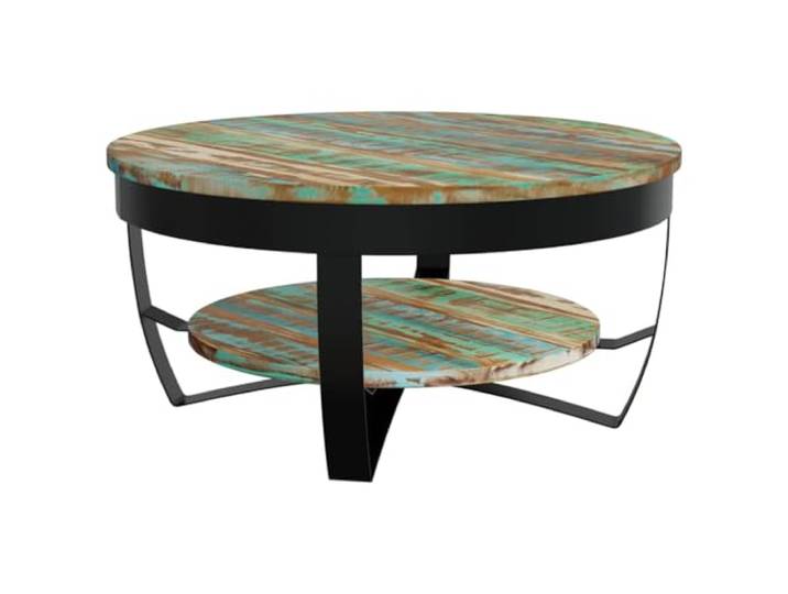 HKLGBVCR Couchtisch aus recyceltem Massivholz, Industriestil, 65 x 32 cm