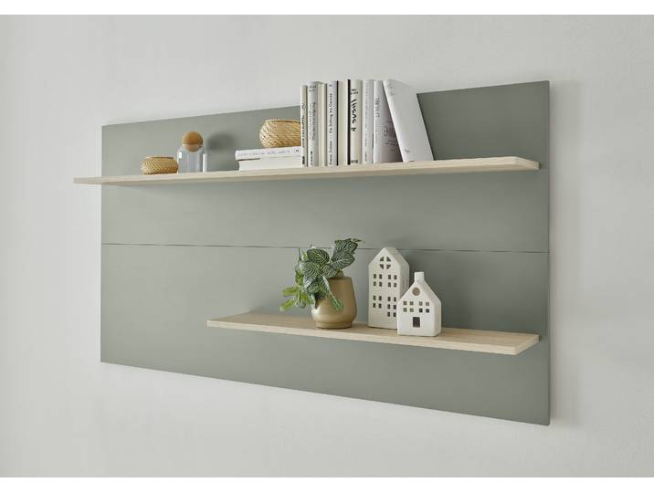 Wandregal HOME AFFAIRE City/Giron, modernes Wandboard, Wandhalter mit Ablagefläche , grau (grün aloe), B:150cm H:80cm T:22cm, Holzwerkstoff, Regale, Wandregal, vielseitig einsetzbares Hängeregal